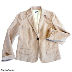 J. Crew Wool Blend Roll Cuff Sleeve Button Blazer